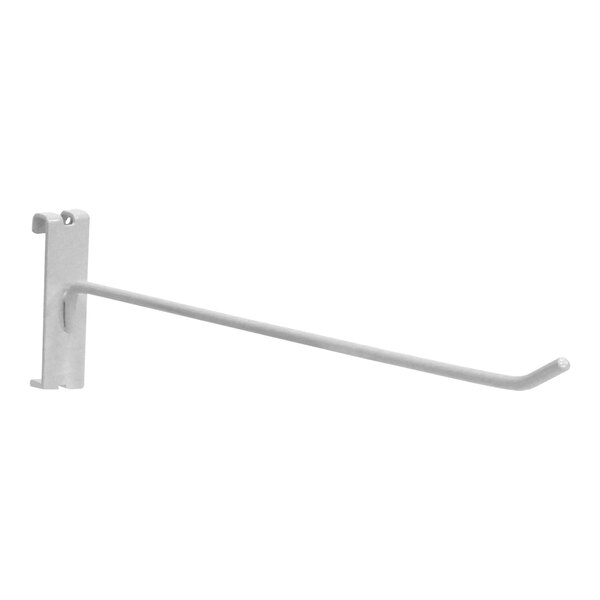 An 8" white steel peg hook for grid and go displays on a white background.