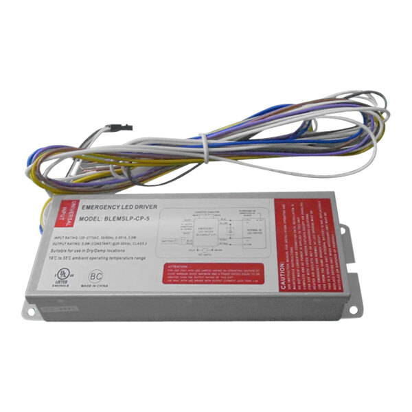 A white box with a bundle of red and blue wires.