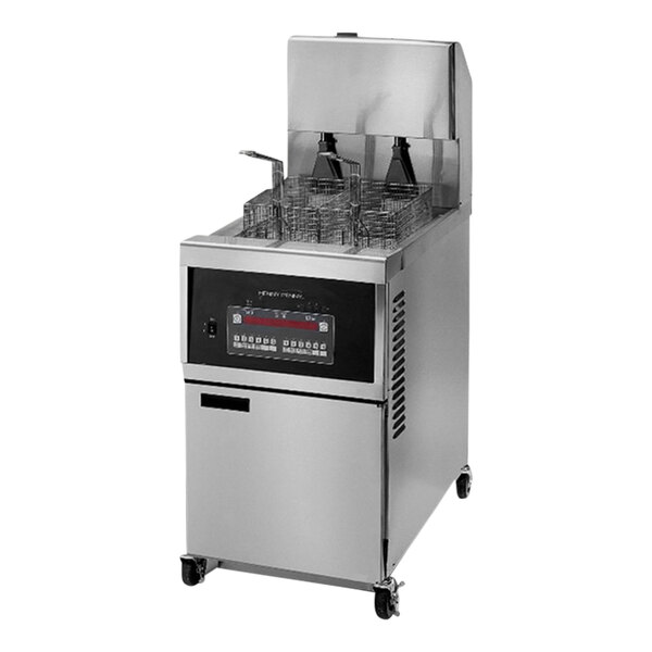Henny Penny OEA-341.01 80 lb. 1-Well Electric Open Fryer with Auto Lift and Computron 8000 Controls - 208V, 3 Phase