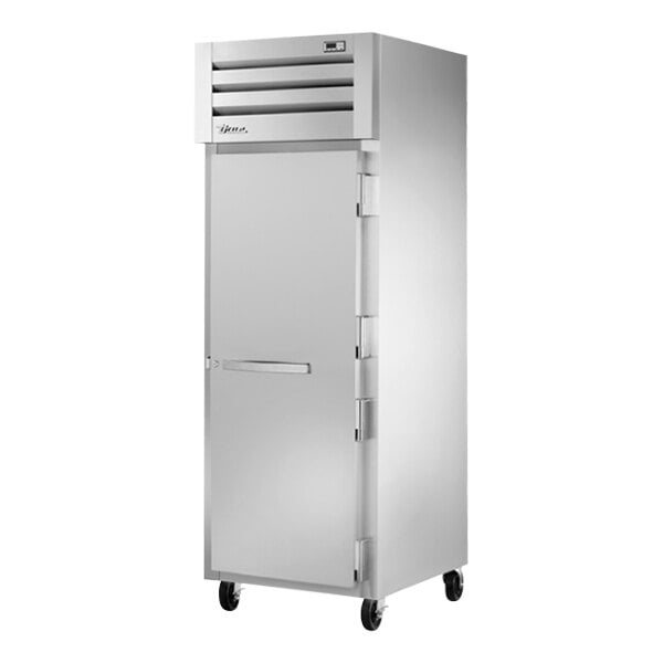 A True STA1F-1S-HC Spec Series reach-in freezer with a white door and silver handles.