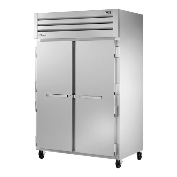 A True STA2F-2S-HC Spec Series reach-in freezer with two solid doors.
