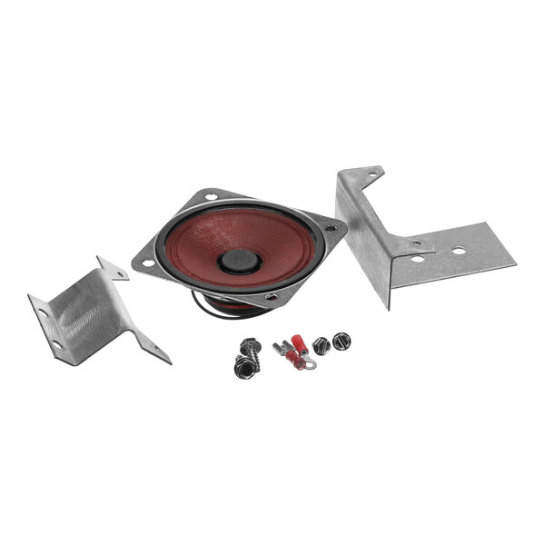 A Frymaster M2000 speaker kit with a speaker and metal brackets.