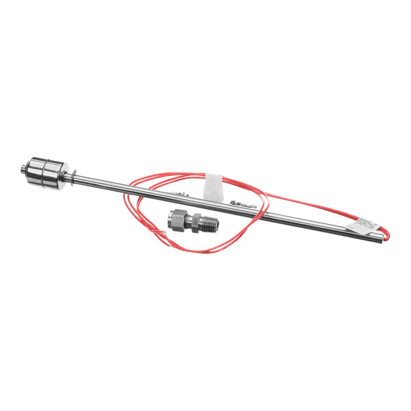 A metal rod with red wires attached to it.