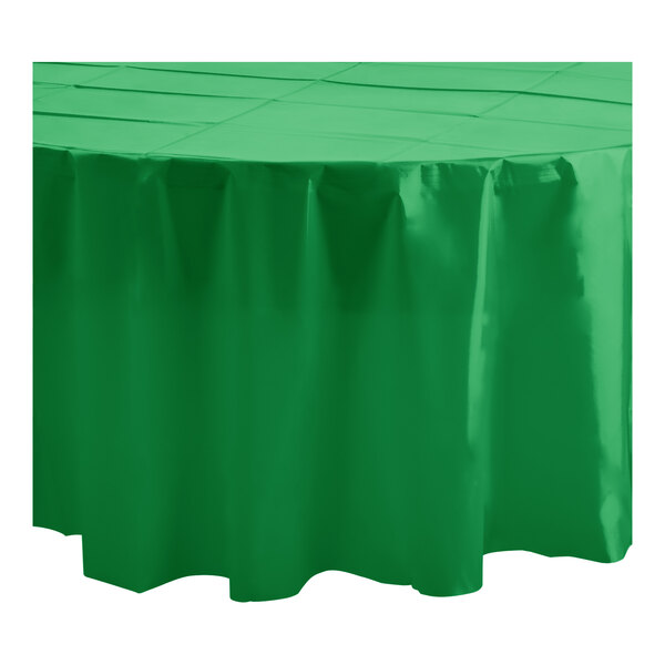 Table Mate 84" Green Round Plastic Table Cover 24/Case