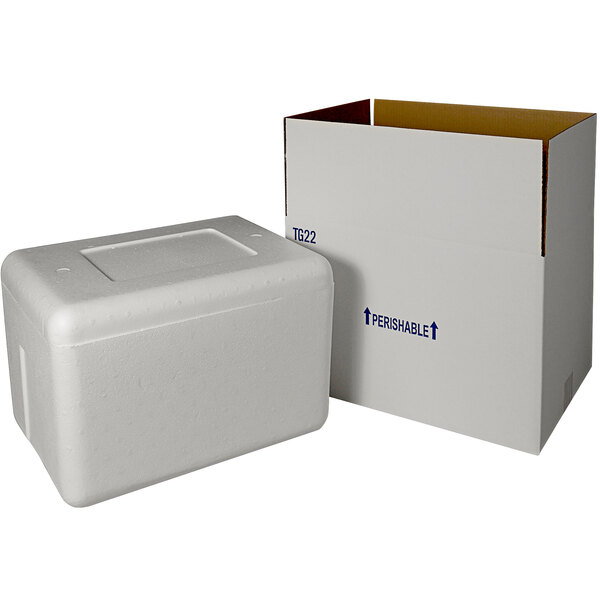 Insulated Shipping Box with Foam Cooler 18" x 12 3/4" x 11 1/8" 1 1/2