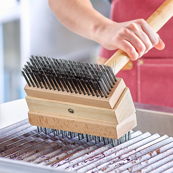 Choice Coarse and Medium Carbon Steel Bristle Grill / Charbroiler Brush Head for 407DGB24CM and 407DGB42CM
