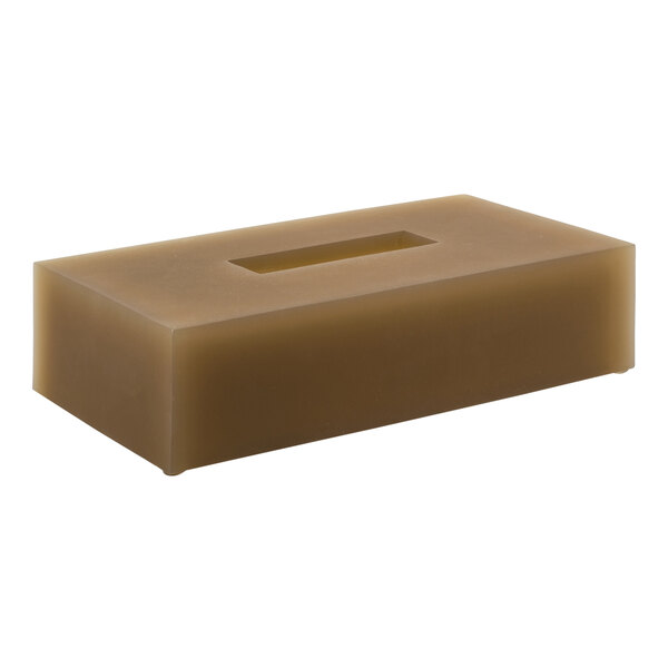 A rectangular brown Nassau nutmeg tissue box cover with a hole in the top.