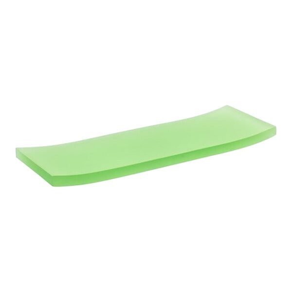 A green rectangular Room360 Ocean Resin amenity tray with a handle.