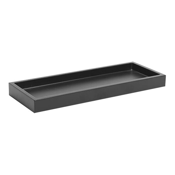 A black rectangular Room360 Morocco amenity tray with a handle.