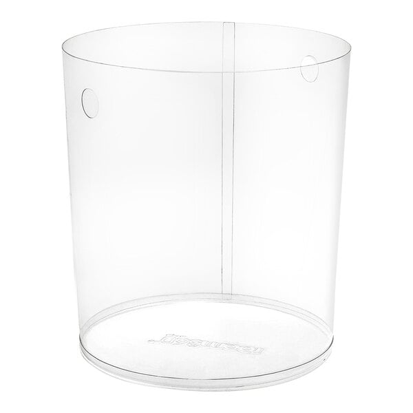 A clear plastic container with holes.