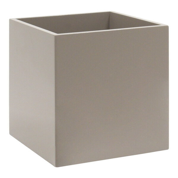 A white square box with a gray square hole in it.