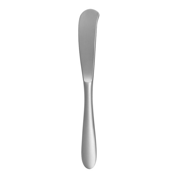 A silver Fortessa Grand City stainless steel butter knife.