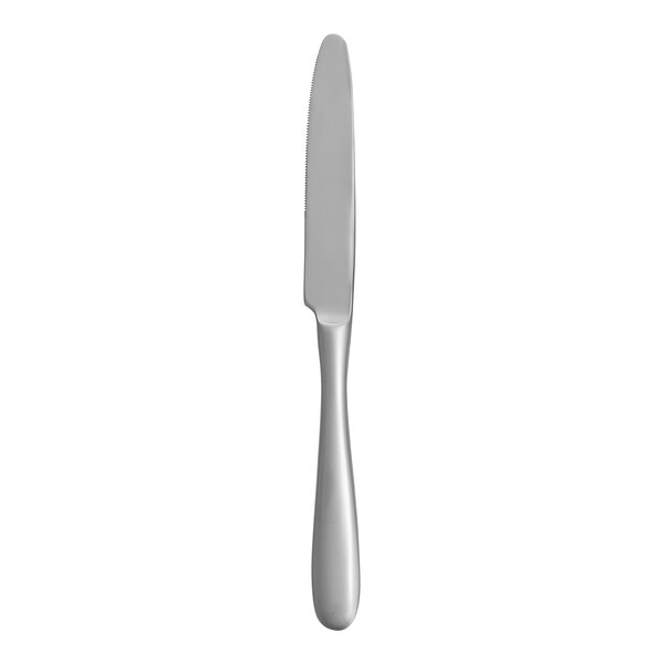 A silver Fortessa Grand City stainless steel table knife.