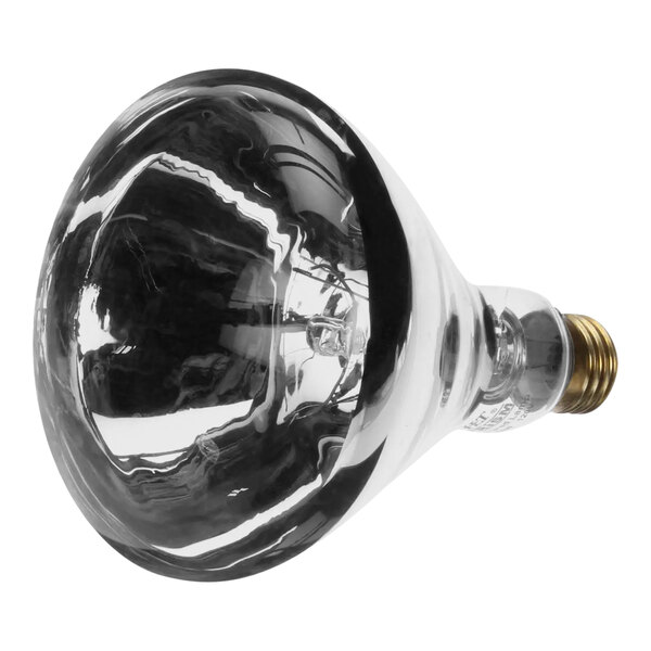 A clear Hatco infrared heat lamp bulb.