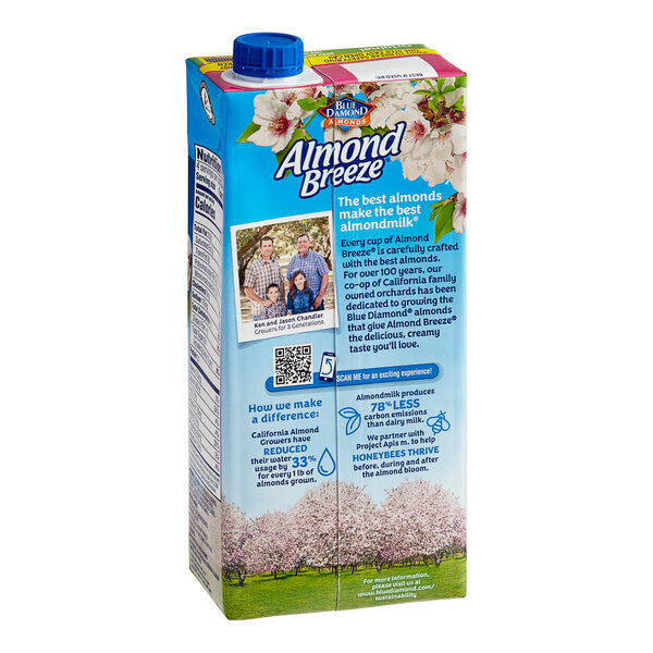 Almond Breeze Unsweetened Almond Milk 32 fl. oz. 12/Case