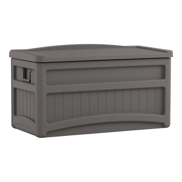 Suncast 73 Gallon Stoney Resin Outdoor Storage Deck Box with Wheels DB7500ST
