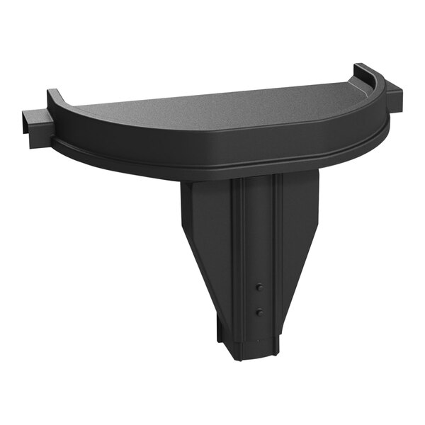 A black plastic Borray cold case extender shelf with a curved edge.
