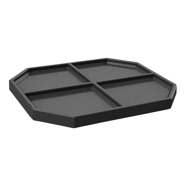A Borray black plastic 4-compartment bin top.