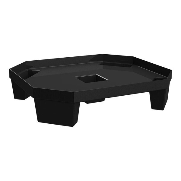 A black rectangular plastic bin base with 4 legs.