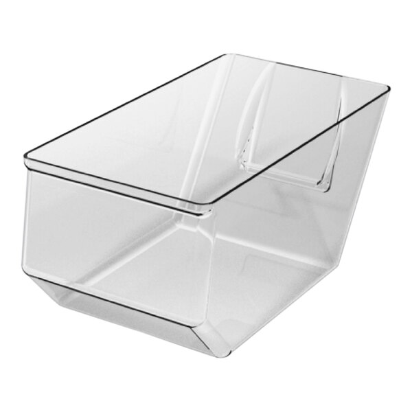 A clear rectangular Borray plastic container with a clear lid.