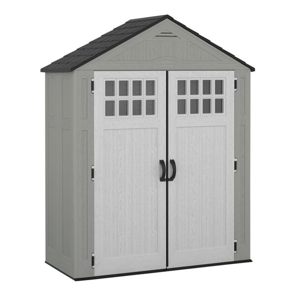 Suncast Everett 94 cu. ft. Dove Gray DoubleDoor Storage Shed BMS6312