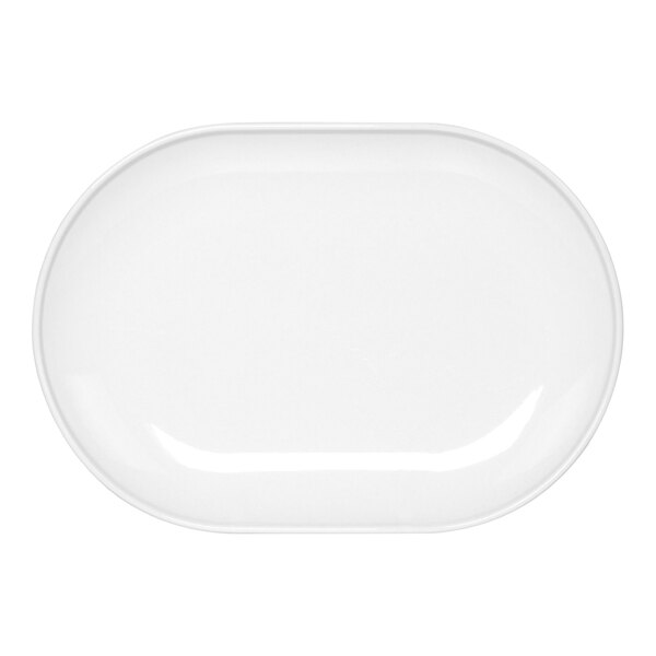 A Front of the House white oval porcelain plate.