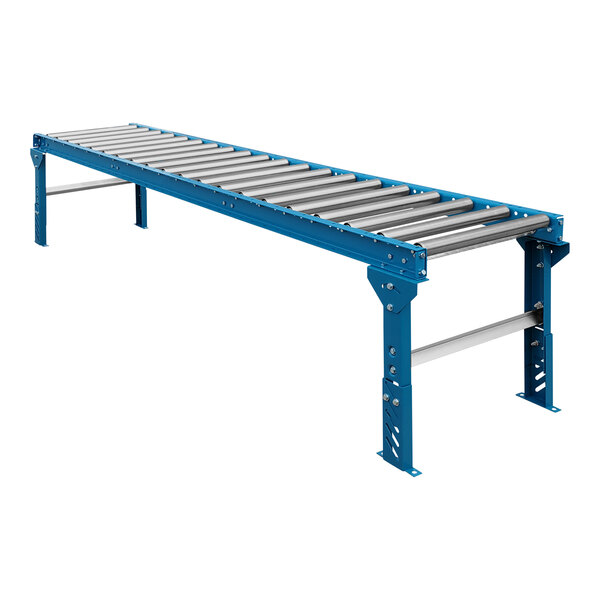 Lavex 24" x 10' Gravity Conveyor with Legs, 1 15/16" Galvanized Steel Rollers, and 3" Centers