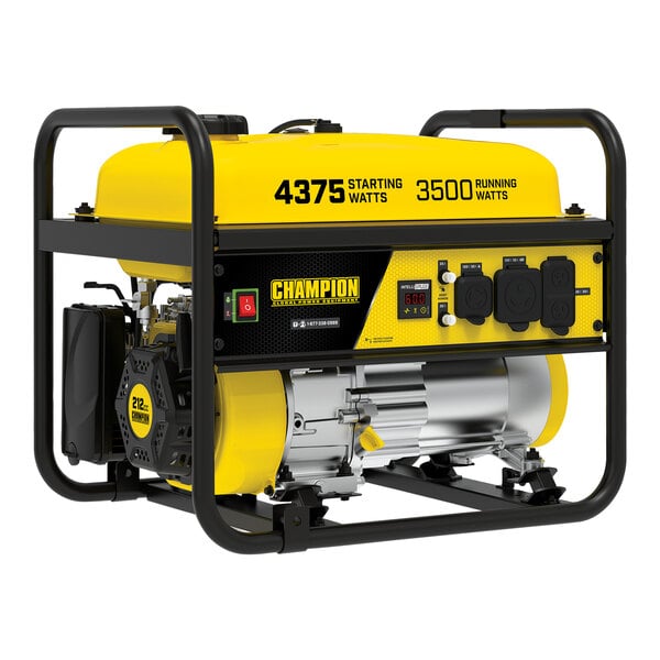 A yellow and black Champion portable generator.