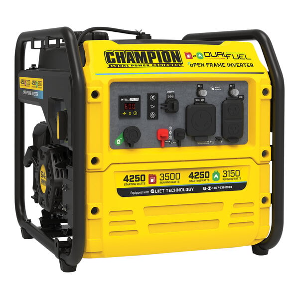 A yellow and black Champion portable power generator.