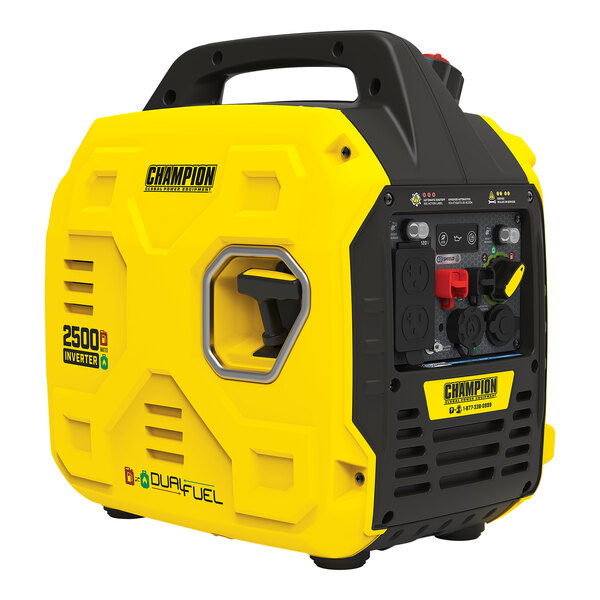 A yellow and black Champion portable generator.