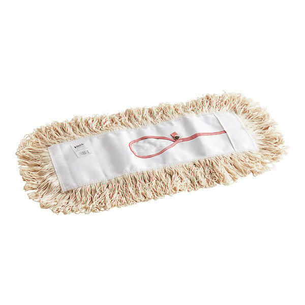 Lavex 18" x 5" White Cotton Blend Looped End Dry Dust Mop Head