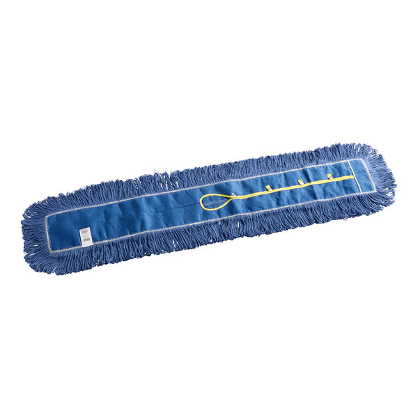 Lavex 48" x 5" Blue Cotton Blend Looped End Dry Dust Mop Head