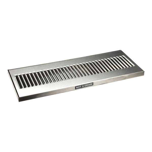 A stainless steel Wilbur Curtis drip tray assembly with a metal grate.