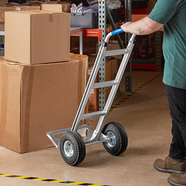 Lavex 500 lb. Aluminum Straight Back Hand Truck with 10" Pneumatic Wheels