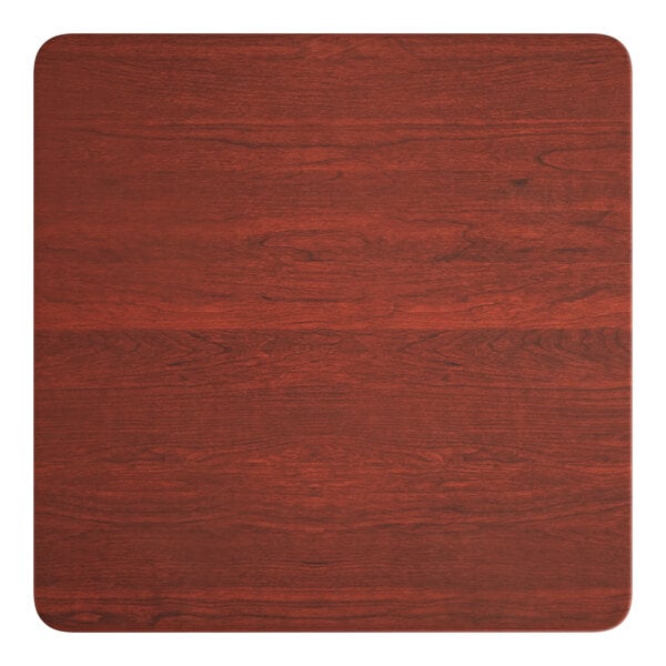 Lancaster Table & Seating 36" x 36" Square Thermo-Formed MDF Table Top with Red Mahogany Finish