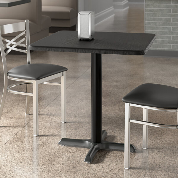 Lancaster Table & Seating 30" x 30" Square Thermo-Formed MDF Standard Height Table with Black Wood Finish