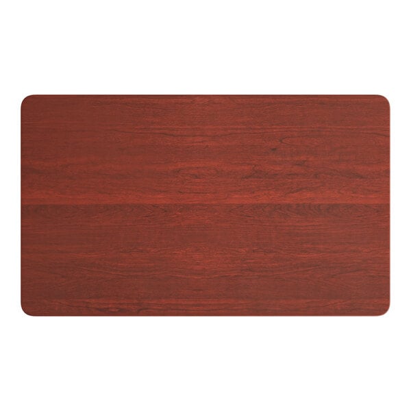 Lancaster Table & Seating 36" x 60" Rectangular Thermo-Formed MDF Table Top with Red Mahogany Finish