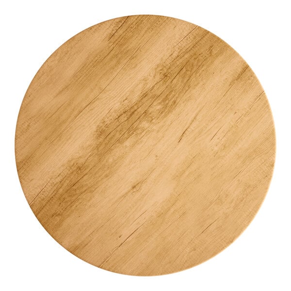 Lancaster Table & Seating 36" Round Thermo-Formed MDF Table Top with Maple Finish