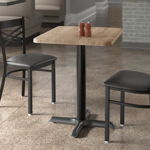Lancaster Table & Seating 24" x 30" Rectangular Thermo-Formed MDF Standard Height Table with Gray Wood Finish
