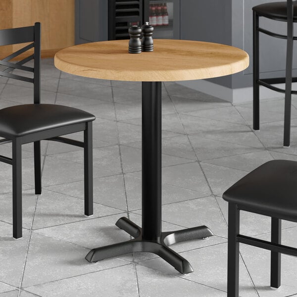 Lancaster Table & Seating 30" Round Thermo-Formed MDF Standard Height Table with Maple Finish