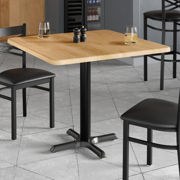 Lancaster Table & Seating 36" x 36" Square Thermo-Formed MDF Standard Height Table with Maple Finish