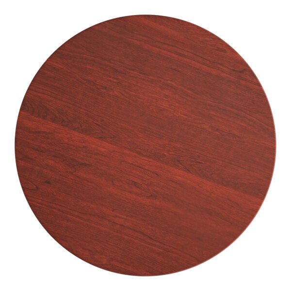 Lancaster Table & Seating 42" Round Thermo-Formed MDF Table Top with Red Mahogany Finish