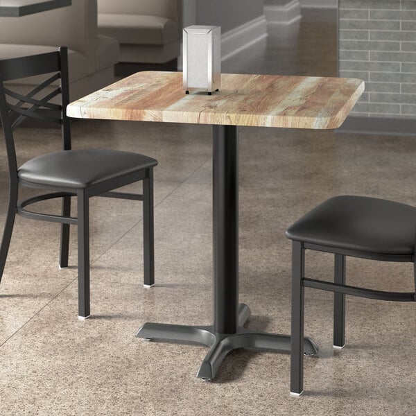 Lancaster Table & Seating 30" x 30" Square Thermo-Formed MDF Standard Height Table with Barnwood Finish