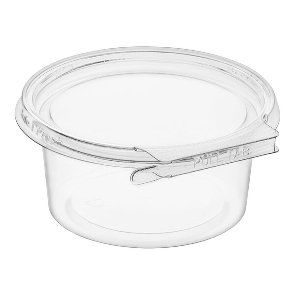 Inline Plastics SafeTFresh 12 oz. TamperResistant, TamperEvident Round Hinged Container with