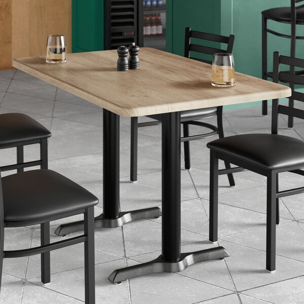 Lancaster Table & Seating 30" x 48" Rectangular Thermo-Formed MDF Standard Height Table with Gray Wood Finish