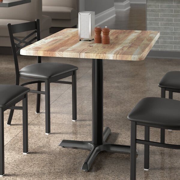 Lancaster Table & Seating 30" x 42" Rectangular Thermo-Formed MDF Standard Height Table with Barnwood Finish