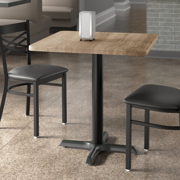 Lancaster Table & Seating 30" x 30" Square Thermo-Formed MDF Standard Height Table with Gray Wood Finish