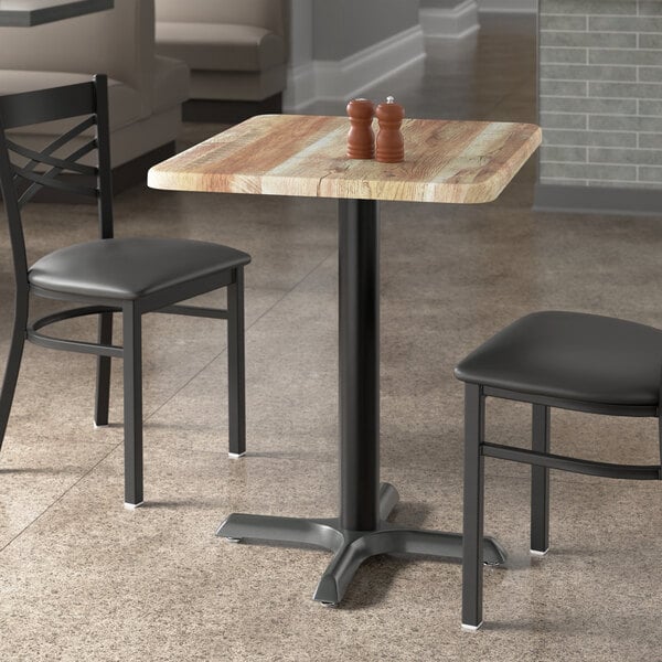 Lancaster Table & Seating 24" x 30" Rectangular Thermo-Formed MDF Standard Height Table with Barnwood Finish