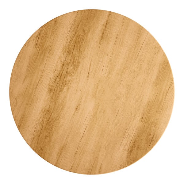 Lancaster Table & Seating 48" Round Thermo-Formed MDF Table Top with Maple Finish
