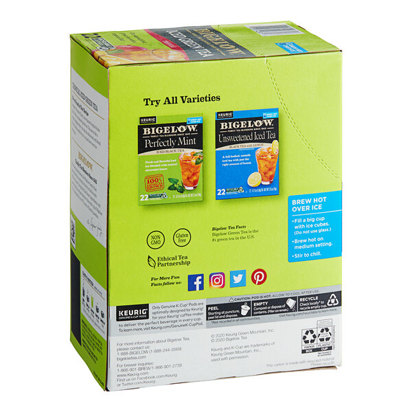 Bigelow Iced Tropical Green Tea Single Serve Keurig® KCup® Pods 22/Box